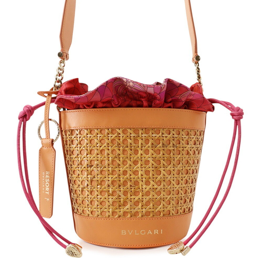Bvlgari Bulgari Serpenti Forever Bucket Bag, Leather and Rattan, Handbag